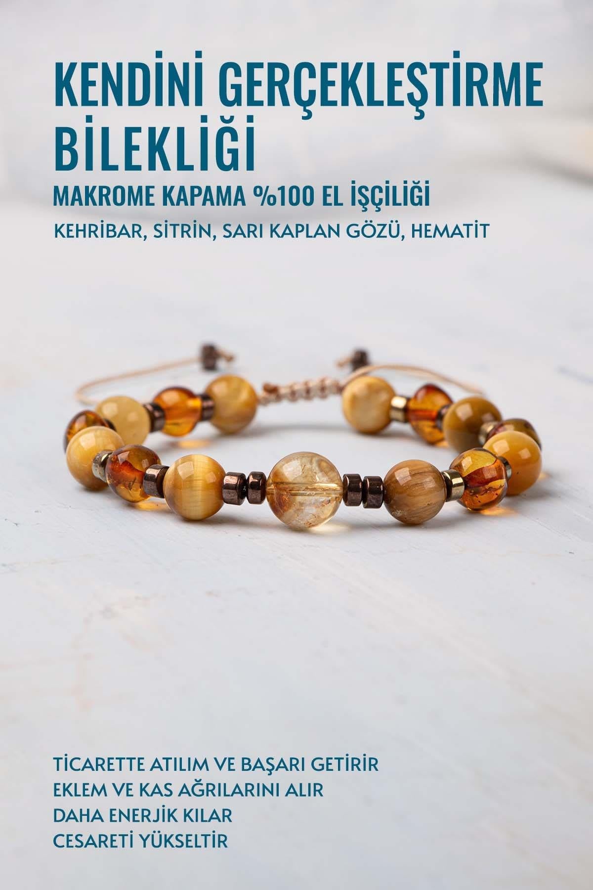 Sertifikalı Kendini Gerçekleştirme Bilekliği Makrome Kapama El Yapımı