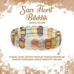 SERTİFİKALI Sarı Florit Doğal Taş Geniş Kesim Bileklik