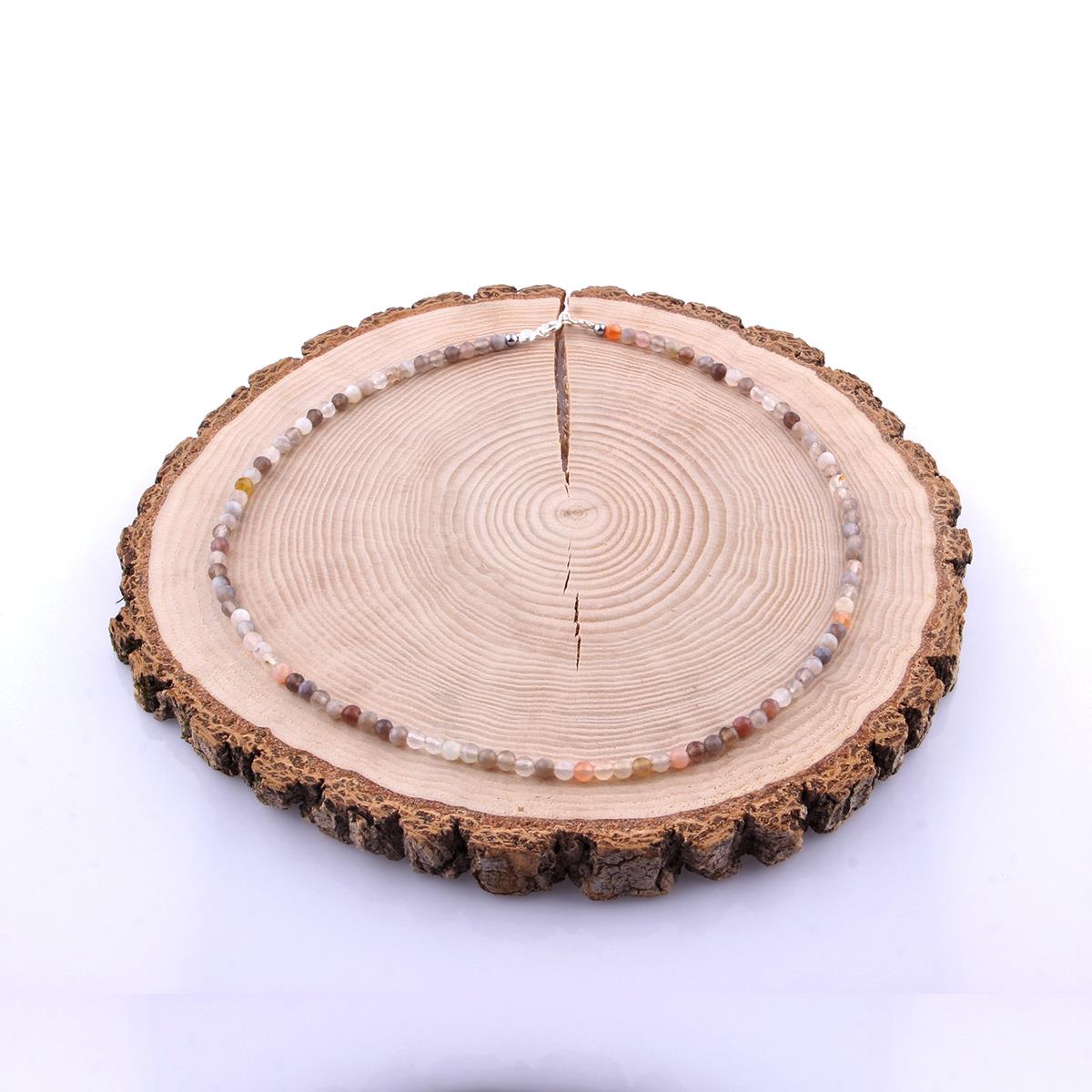 SERTİFİKALI Bostwana Akik  Orjinal ( Taşlar) Doğaltaş Kolye 3 mm - M399