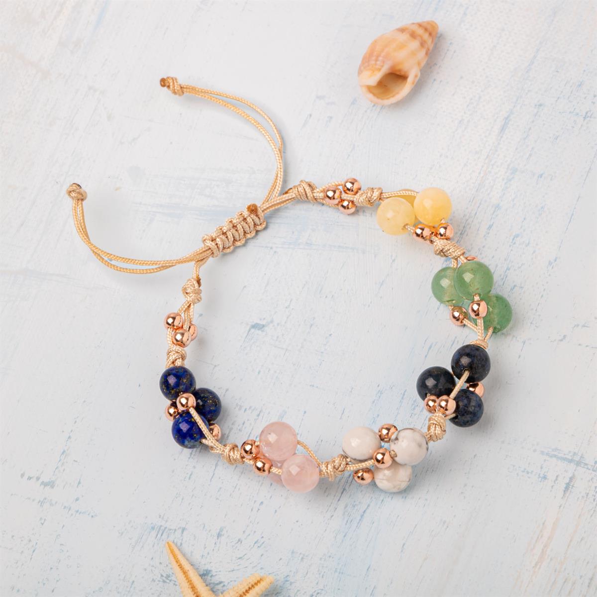 Sertifikalı Başarı Bilekliği Lapis Lazuli, Sodalit, Yeşim, Aventurin Doğal Taşlı %100 El İşçiliği