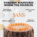 SERTİFİKALI Turuncu Aventurin  Orjinal ( Taşlar) Doğaltaş Bileklik 8 mm, B882
