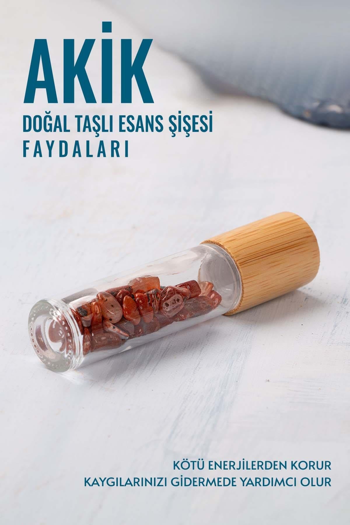 Sertifikalı Akik Doğal Taşlı Esans Şişesi 10cc ( Kendi Kokunu Doldur ve Kullan)