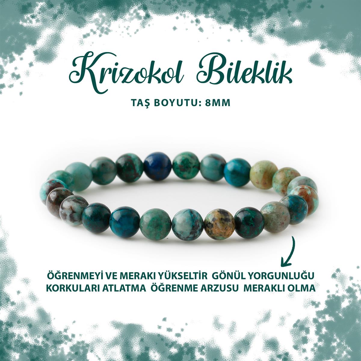 SERTİFİKALI Krizokol 8mm Doğal Taş Bileklik