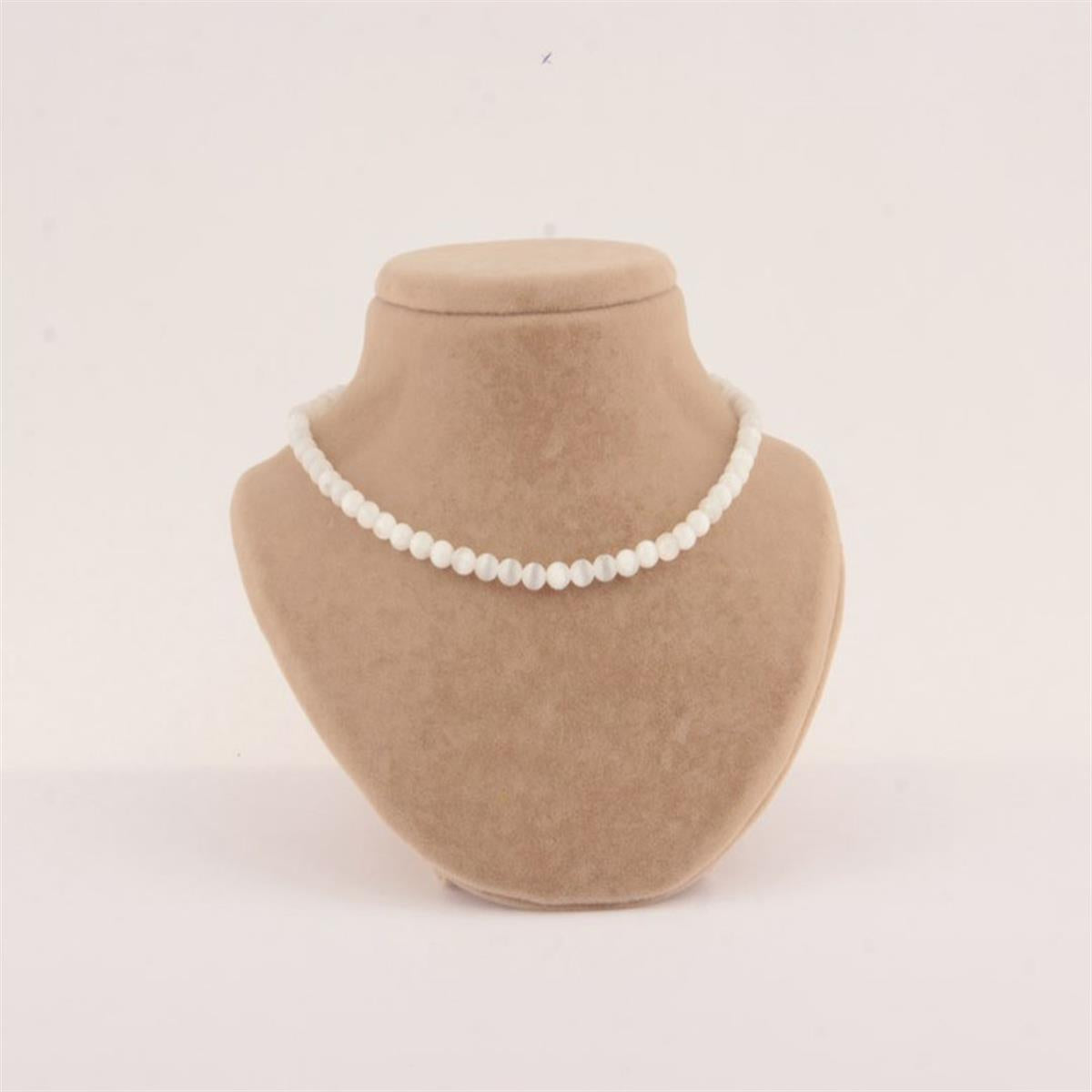 SERTİFİKALI Selenit  Orjinal ( Taşlar) Doğaltaş Kolye 6 mm, M291