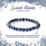 SERTİFİKALI Sodalit 6mm Doğal Taş Bileklik
