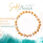 SERTİFİKALI Sedef  Orjinal ( Taşlar) Doğaltaş Bileklik 8 mm, B1003