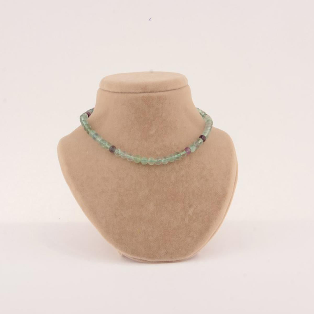 SERTİFİKALI Florit  Orjinal ( Taşlar) Doğaltaş Düğümsüz Kolye 6 mm, M147