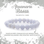SERTİFİKALI Akuamarin 10mm Doğal Taş Bileklik
