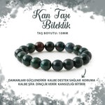 SERTİFİKALI Kan Taşı 10mm Doğal Taş Bileklik