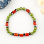 SERTİFİKALI Genel Sağlık Doğal Taş Bileklik Akik Yeşim Hematit 6mm B006