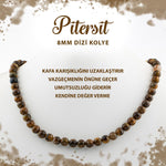 SERTİFİKALI Pitersit 8 mm Dizi Doğal Taş Kolye