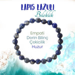 SERTİFİKALI Lapis  Orjinal ( Taşlar) Doğaltaş Bileklik 8 mm, B984