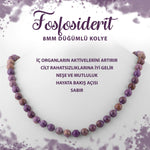 SERTİFİKALI Fosfosiderit 8 mm Düğümlü Doğal Taş Kolye