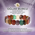 SERTİFİKALI Oğlak Burcu Doğal Taş Geniş Kesim Kadın Bileklik