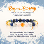 Başarı Doğal Taş Bileklik Sodalit Lapis Akik Dumanlı Kuvars K. Gözü Pembe kuvars Kalsit Yeşim 8mm