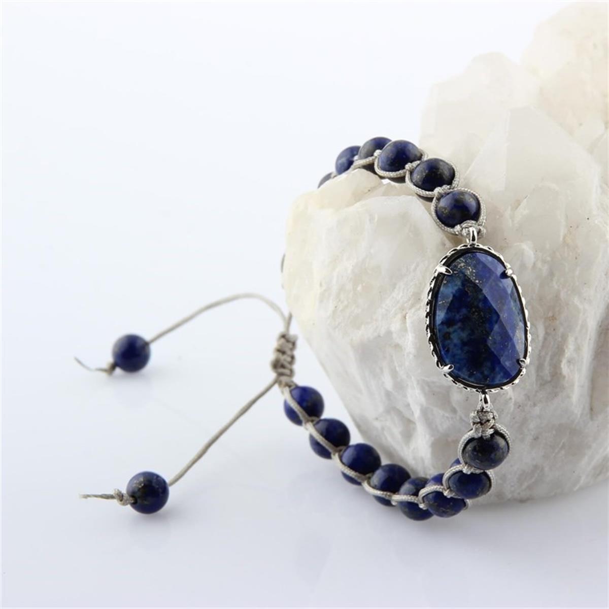 SERTİFİKALI Lapis Lazuli  Orjinal ( Taşlar) Doğaltaş Bileklik 6 mm B110