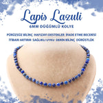 SERTİFİKALI Lapis Lazuli 6 mm Düğümlü Doğal Taş Kolye