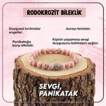 SERTİFİKALI Rodokrozit  Orjinal ( Taşlar) Doğaltaş Bileklik 6 mm Pembe B258