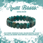 SERTİFİKALI Mavi Apatit Doğal Taş Geniş Kesim Bileklik