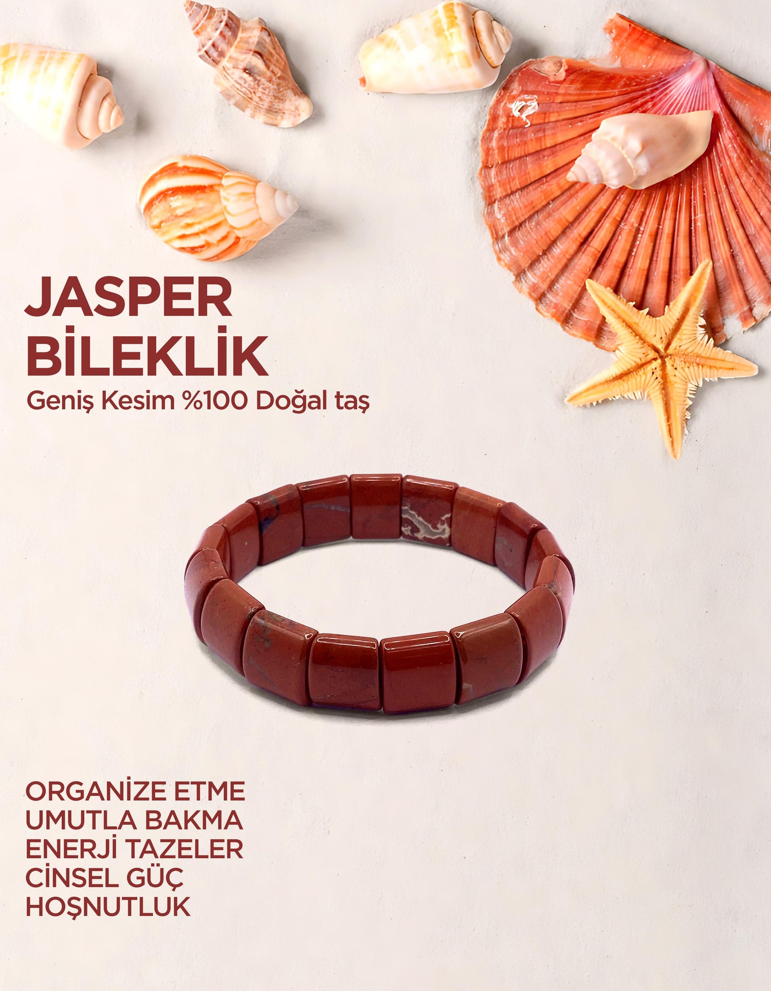 Sertifikalı Jasper Geniş Kesim Bileklik