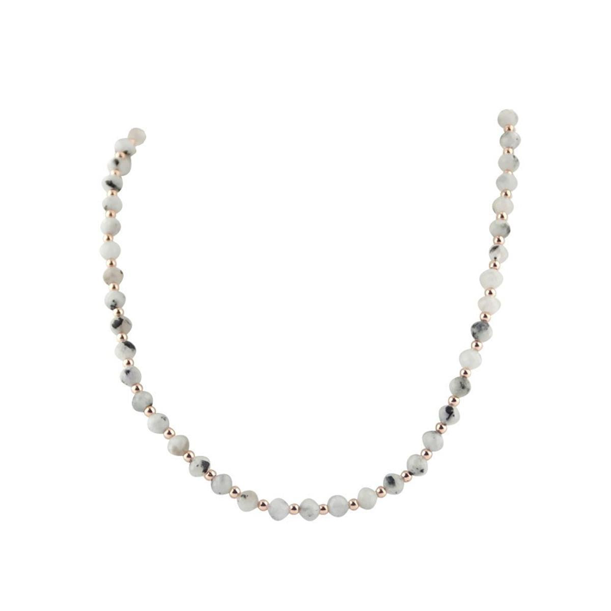 SERTİFİKALI Ay Taşı, Hematit  Orjinal ( Taşlar) Doğaltaş Kolye 70cm - 4mm