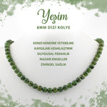 SERTİFİKALI Yeşim 8 mm Dizi Doğal Taş Kolye