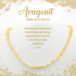 SERTİFİKALI Aragonit 6 mm Dizi Doğal Taş Kolye