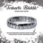 SERTİFİKALI Trehartz Doğal Taş Kare Kesim Geniş Kesim Bileklik