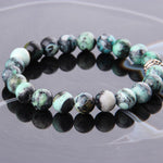 SERTİFİKALI İspanyol Varisit  Orjinal ( Taşlar) Doğaltaş Bileklik 8 mm - B861