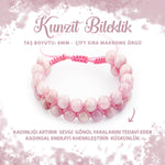 SERTİFİKALI Kunzit 8mm Çift Sıra Makrome Doğal Taş Bileklik