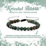 SERTİFİKALI Krizokol 6mm Merdiven Kapama Doğal Taş Bileklik