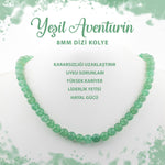 SERTİFİKALI Yeşil Aventurin 8 mm Dizi Doğal Taş Kolye