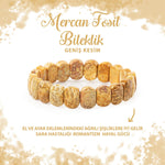 SERTİFİKALI Fosil Mercan Doğal Taş Geniş Kesim Bileklik