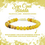SERTİFİKALI Opal Sarı 6mm Merdiven Kapama Doğal Taş Bileklik