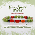 SERTİFİKALI Genel Sağlık Doğal Taş Bileklik Akik Yeşim Hematit 6mm B006