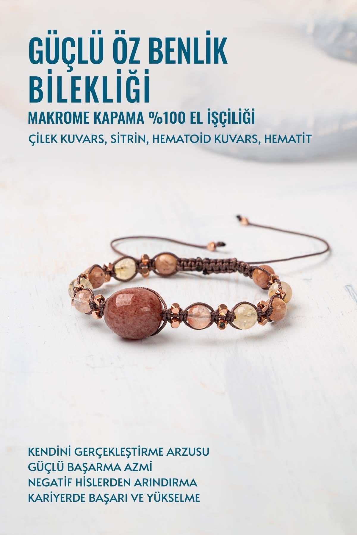 Sertifikalı Güçlü Özbenlik Bilekliği Makrome Kapama El Yapımı