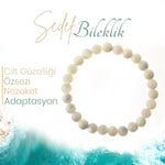 SERTİFİKALI Sedef  Orjinal ( Taşlar) Doğaltaş Bileklik 8 mm, B966