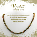 SERTİFİKALI Unakit 6 mm Dizi Doğal Taş Kolye