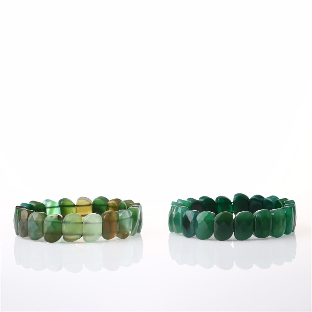 SERTİFİKALI Yeşil Akik  Orjinal ( Taşlar) Doğaltaş Geniş Kesim Bileklik B902