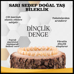 SERTİFİKALI Sarı Sedef  Orjinal ( Taşlar) Doğaltaş Bileklik 6 mm - B845