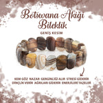 SERTİFİKALI Botswana Akiği Doğal Taş Özel Kesim Geniş Kesim Bileklik