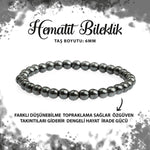 SERTİFİKALI Hematit 6mm Doğal Taş Bileklik