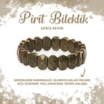 SERTİFİKALI Pirit Doğal Taş Geniş Kesim Bileklik