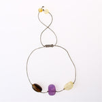 SERTİFİKALI Ametist, Sitrin, Kaplan Gözü  Orjinal ( Taşlar) Doğaltaş Halhal 6 mm, B929