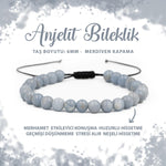 SERTİFİKALI Anjelit 6mm Merdiven Kapama Doğal Taş Bileklik