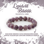 SERTİFİKALI Lepidolit 10mm Doğal Taş Bileklik