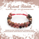 SERTİFİKALI Rodonit 8mm Çift Sıra Makrome Doğal Taş Bileklik