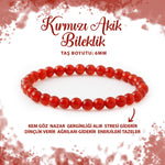 SERTİFİKALI Kırmızı Akik 6mm Doğal Taş Bileklik