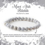 SERTİFİKALI Mavi Akik 6mm Doğal Taş Bileklik