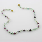 SERTİFİKALI Florit  Orjinal ( Taşlar) Doğaltaş Düğümlü Kolye 6 mm, M146